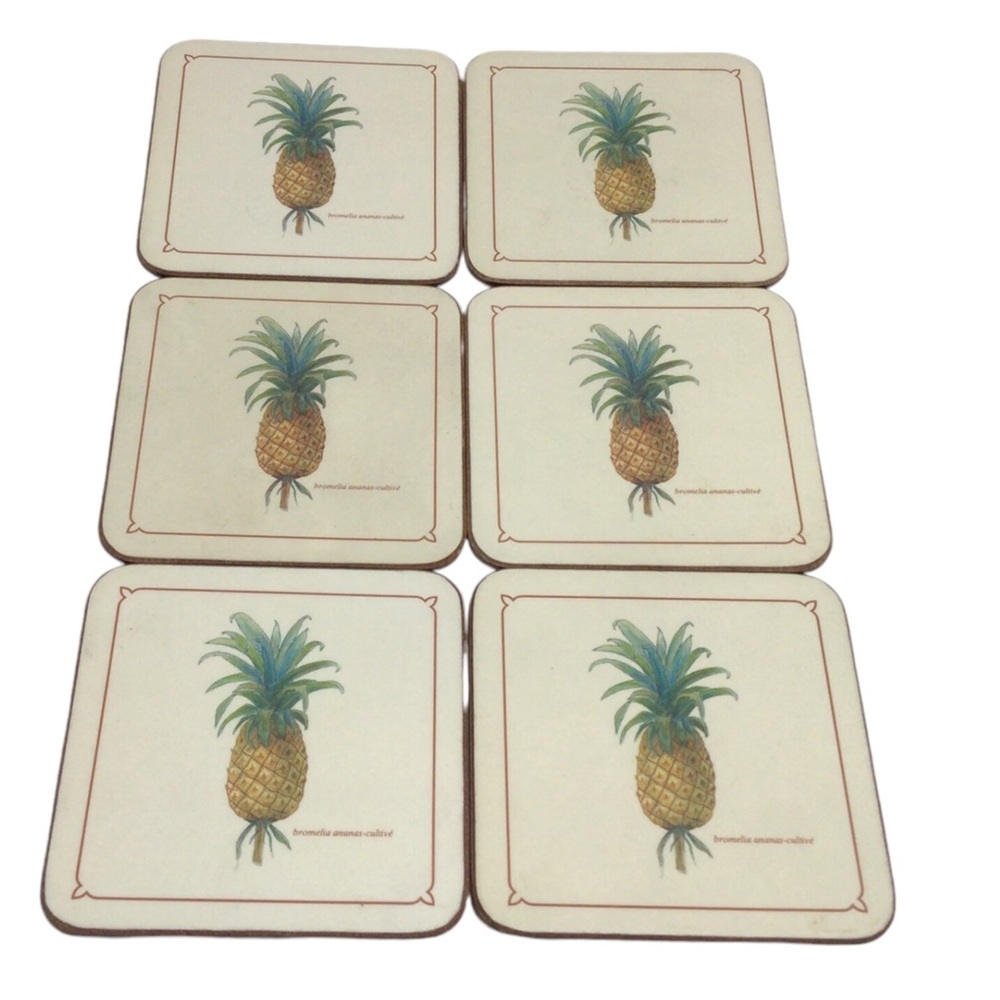 Pimpernal Pineapple Coasters Set of 6 Made In England